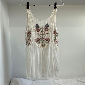 Free People Embroidered Floral Sleeveless Top